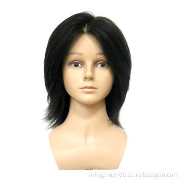 Male Training Head With 100% Real Human Hair Practice Mannequin Head Hairdressing Dummy Salon Head